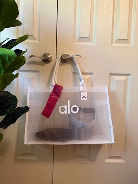 ALO Yoga White Mesh Tote Bag